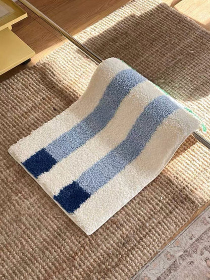 Ultra Soft Whimsical Dopamine Stripe Bath Rug, Absorbent Mat